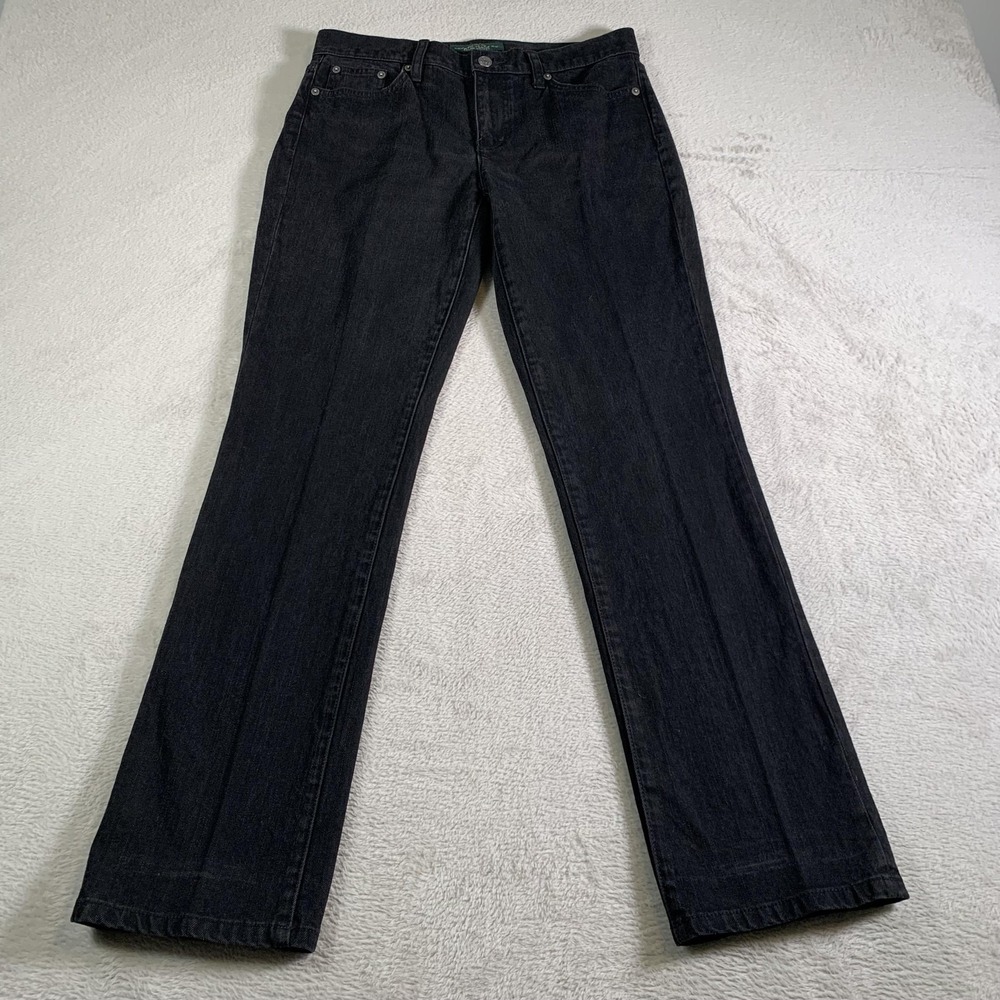LRL Lauren Jeans Co Ralph Lauren Jeans Womens 8 Black Classic Straight Denim